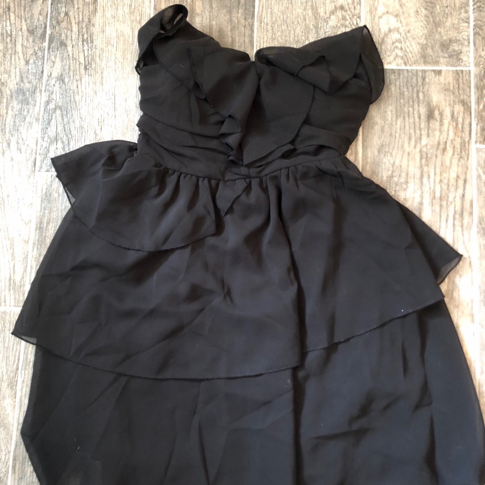 Black Ruffled Mini Dress